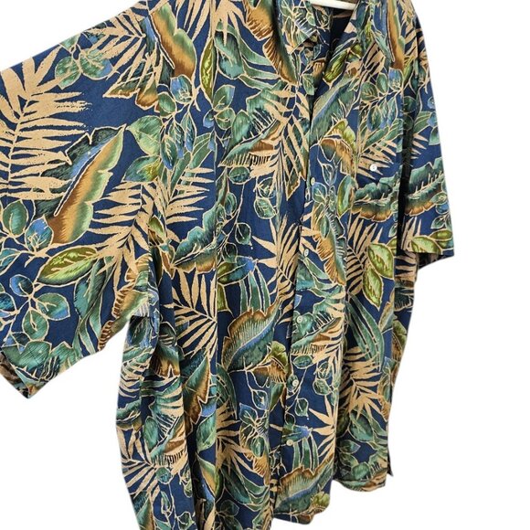 Tori Richard Mens Hawaiian Print Button Down Short Sleeve Shirt, Cotton, 4XB - Picture 6 of 7